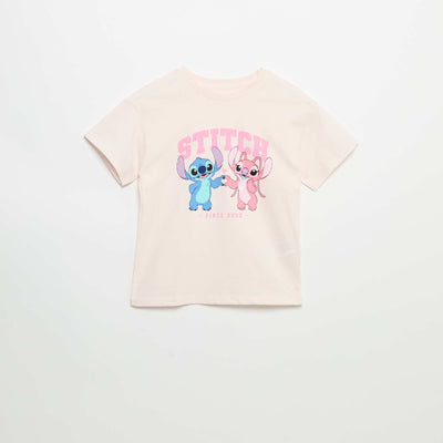 T-shirt 'Disney' 'Stitch' à manches courtes ROSE