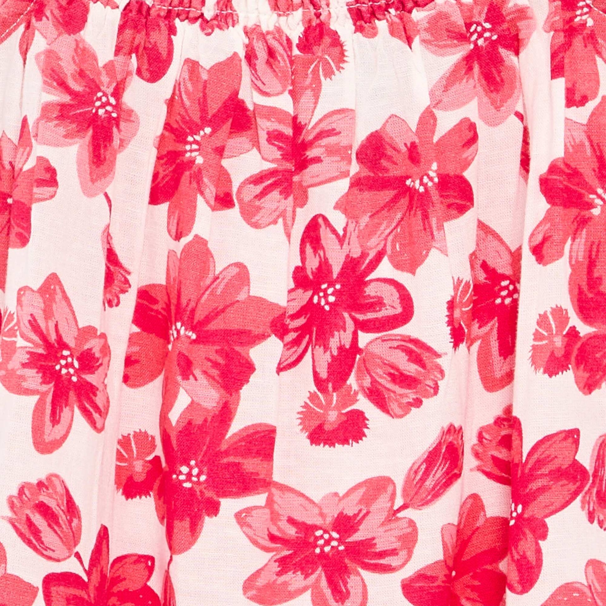 Robe motif all-over avec fines bretelles BLANC