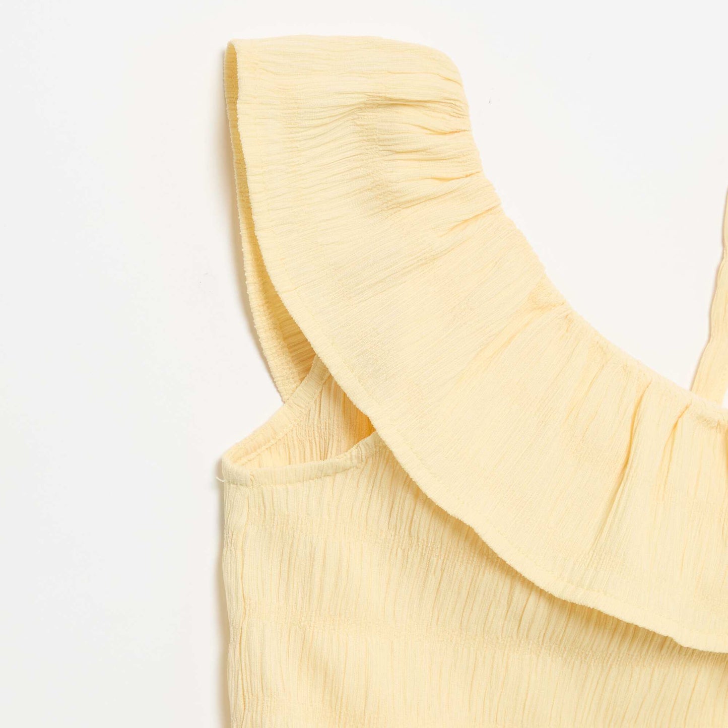 Débardeur en maille gaufrée avec col asymétrique JAUNE