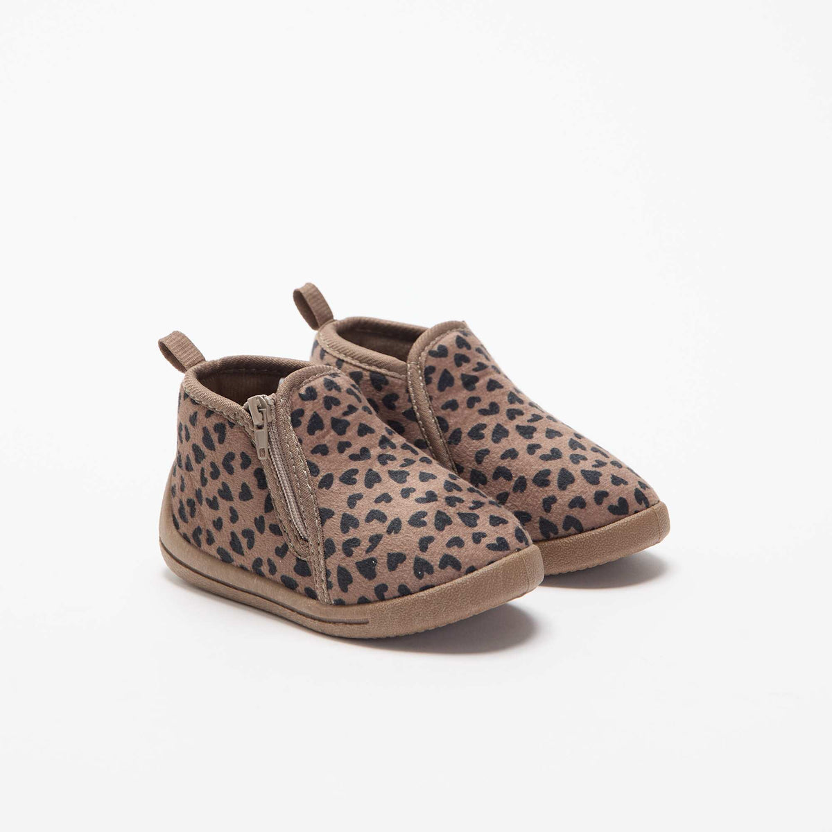 Chaussons bottillons imprimé MARRON