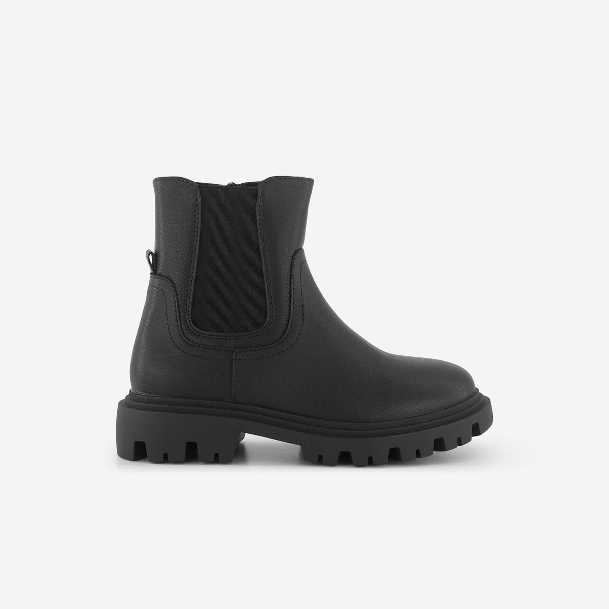 Boots en simili avec semelle crantée NOIR