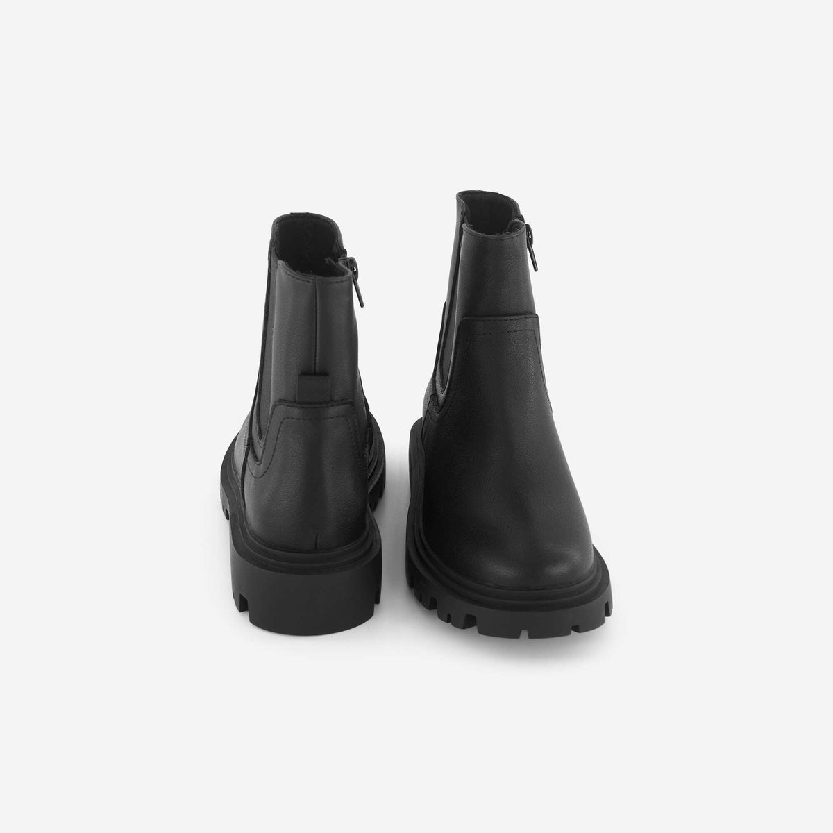 Boots en simili avec semelle crantée NOIR