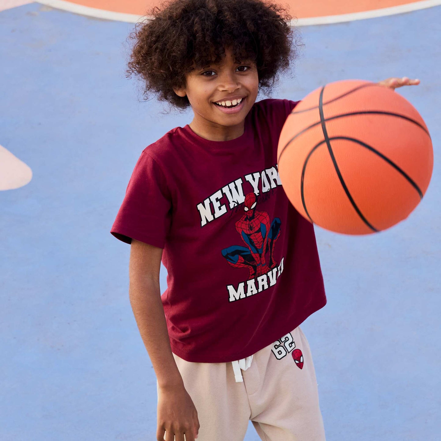 T-shirt 'Spider-Man' 'Marvel' manches courtes ROUGE