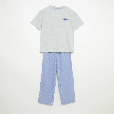 Pyjama 2 pièces - T-shirt manches courtes + pantalon BLEU