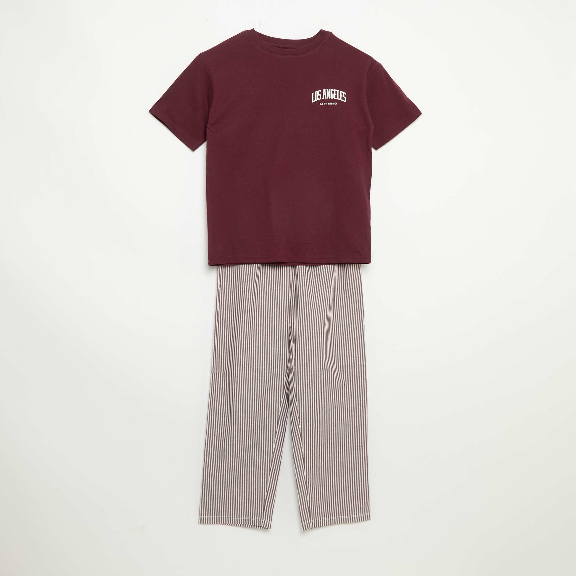 Pyjama 2 pièces - T-shirt manches courtes + pantalon ROUGE