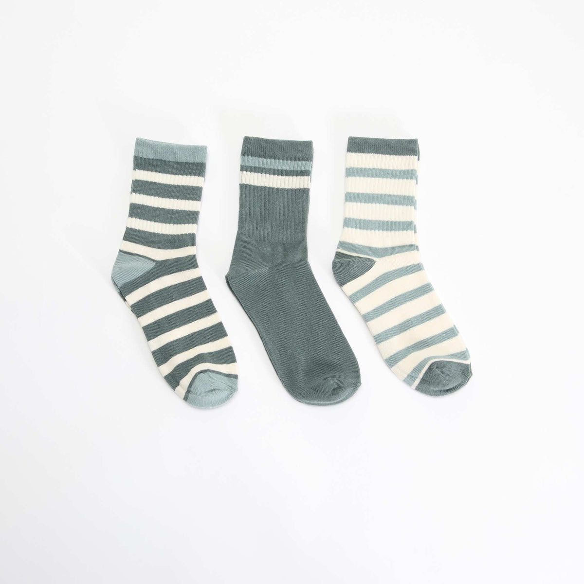 Lot de 3 chaussettes rayées VERT