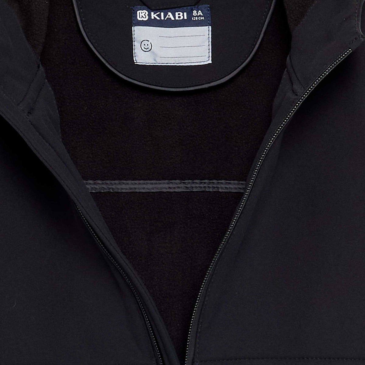 Blouson à capuche doublé en micro polaire NOIR