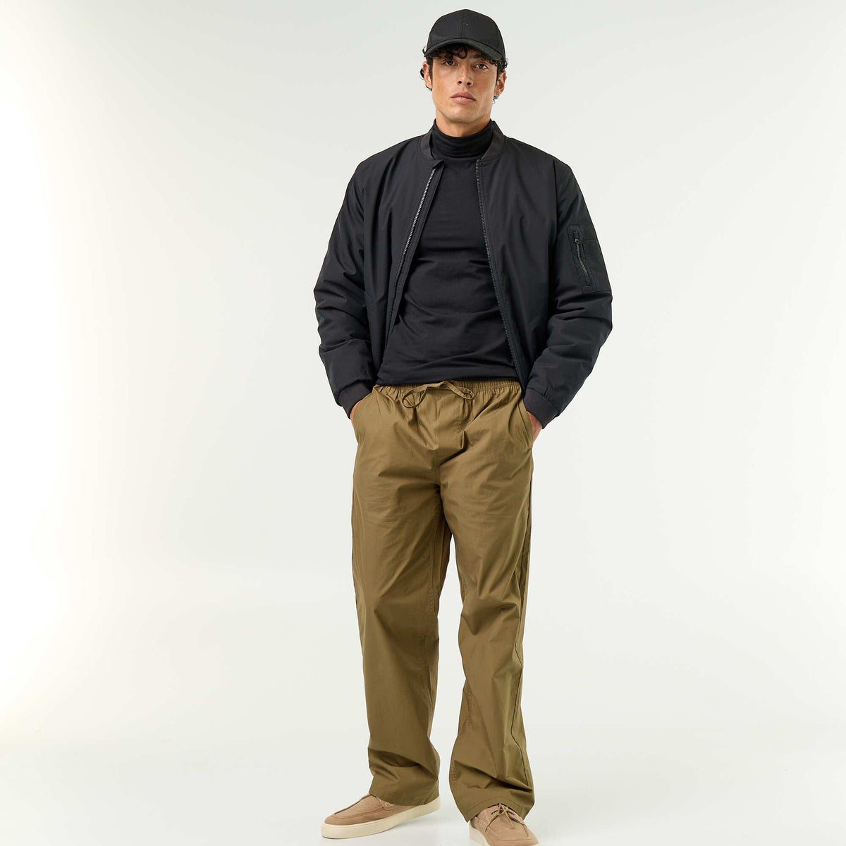Blouson court style aviateur NOIR