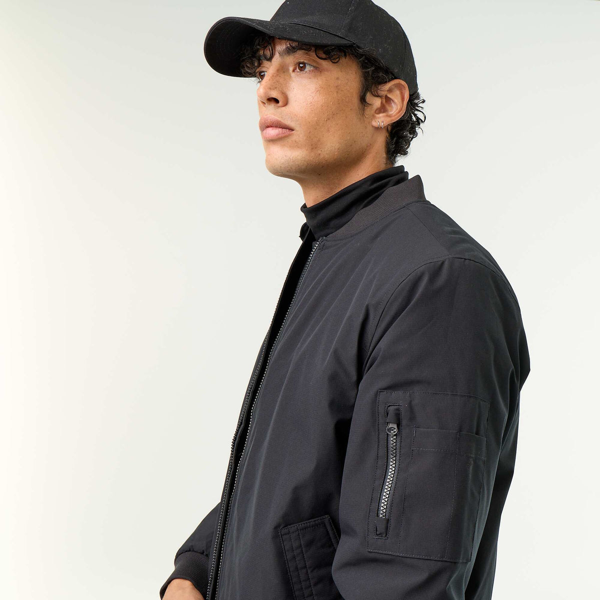 Blouson court style aviateur NOIR