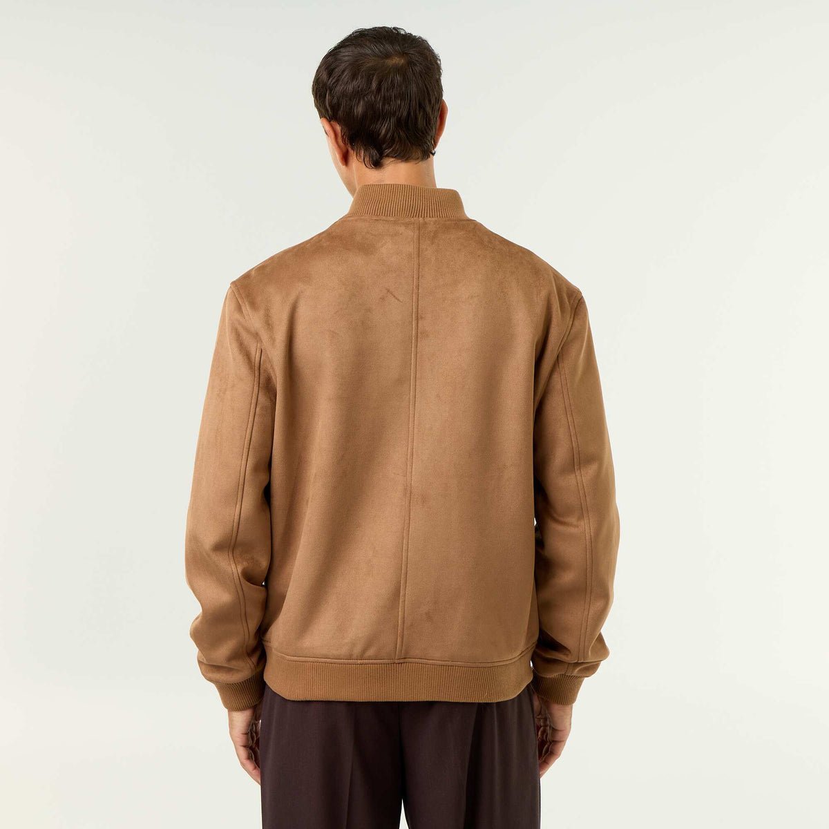 Blouson en suédine zippé MARRON