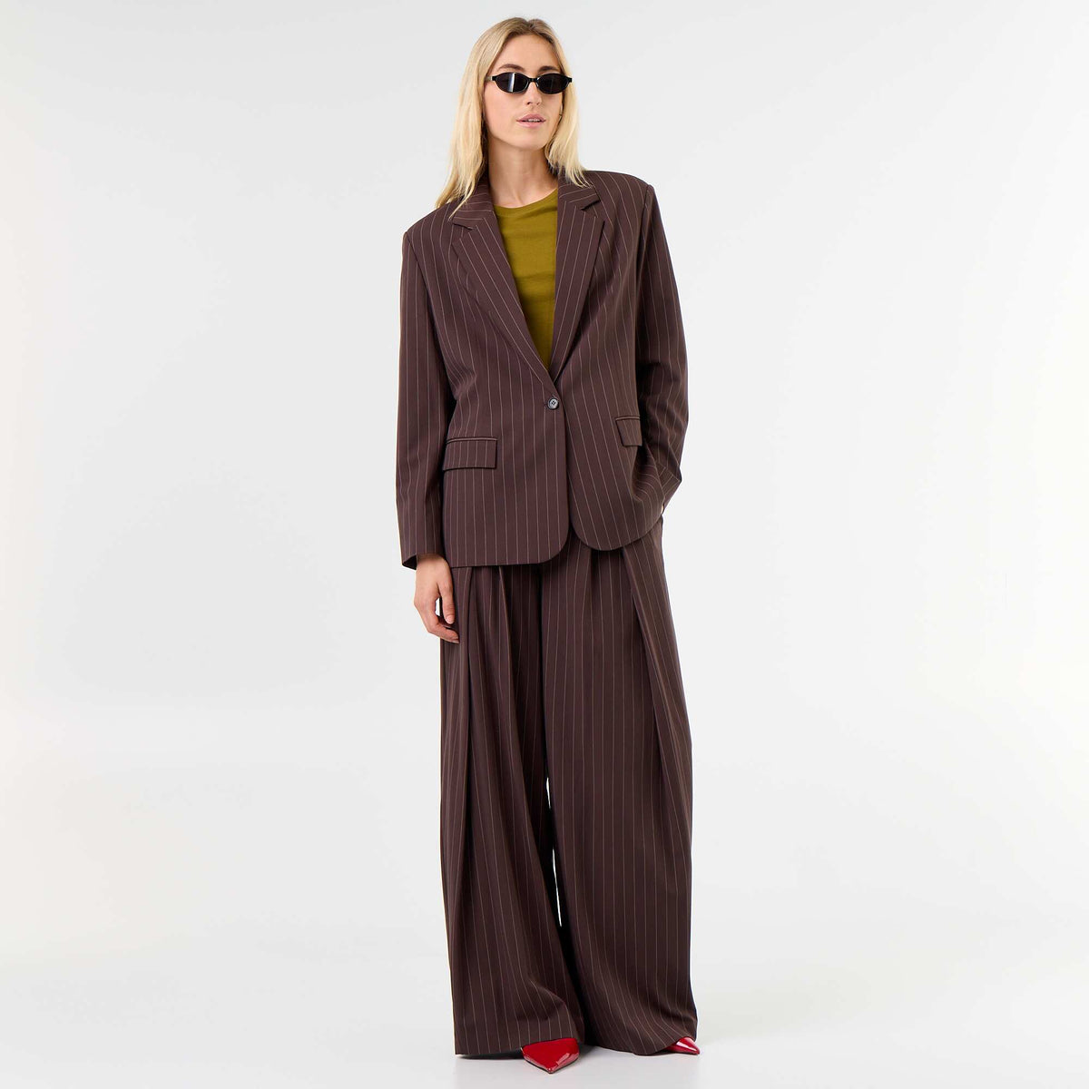 Veste de tailleur longue MARRON