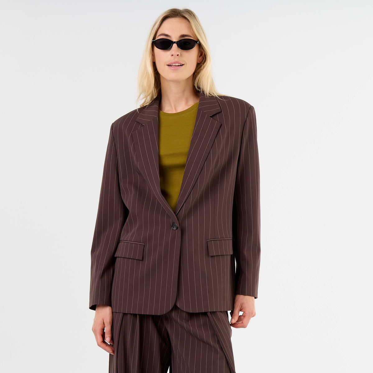 Veste de tailleur longue MARRON