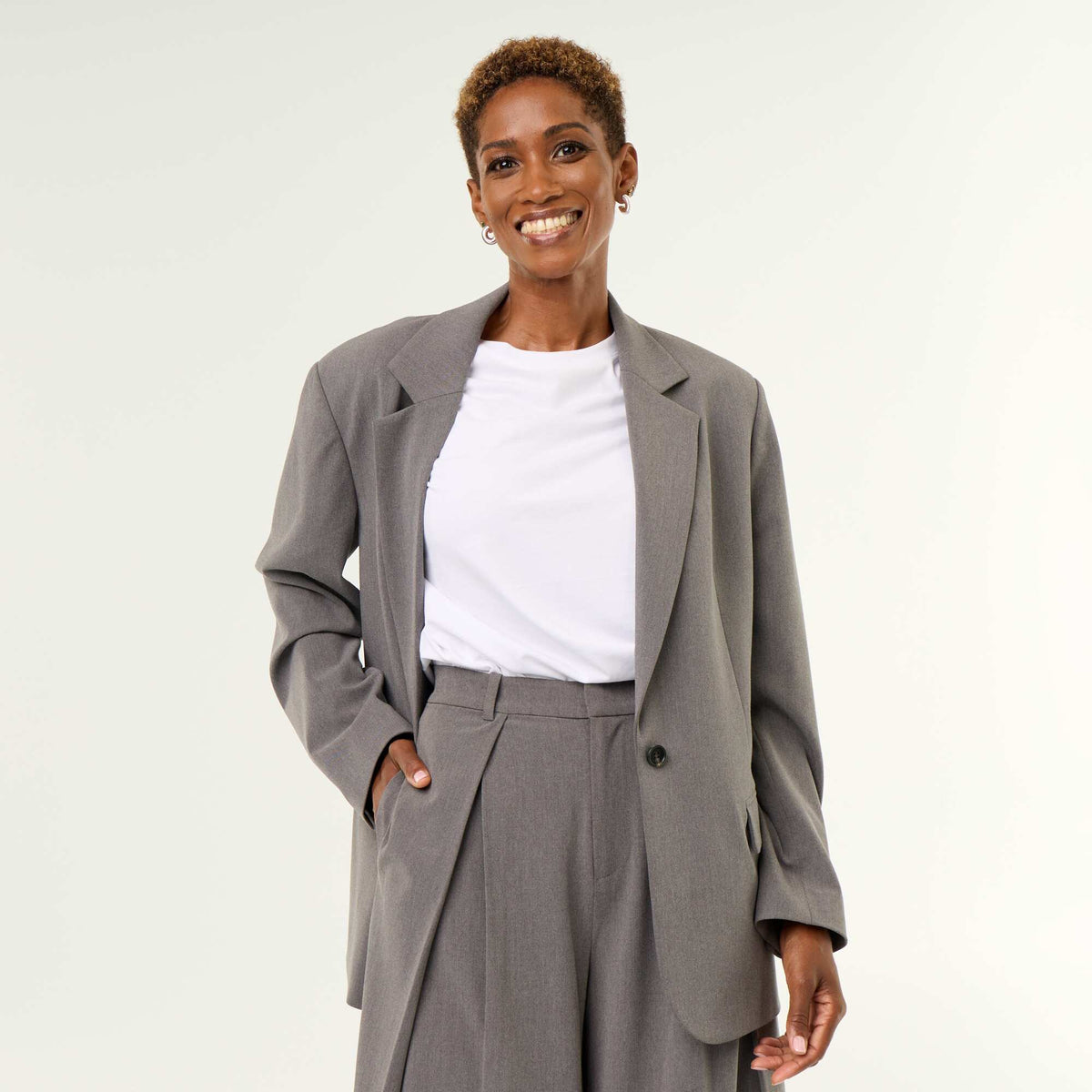 Veste de tailleur longue GRIS