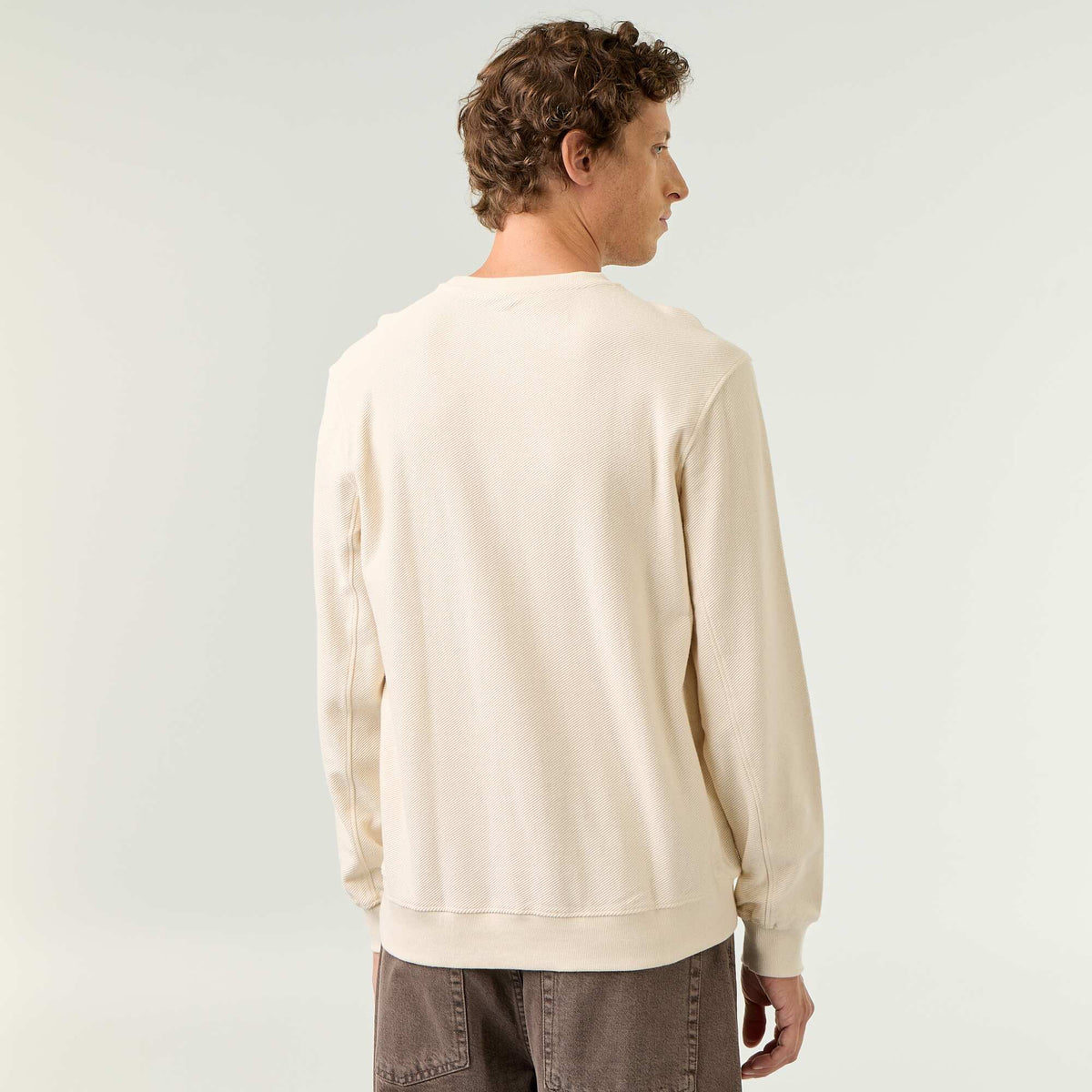 Pull en maille fine jauge côtelée BLANC
