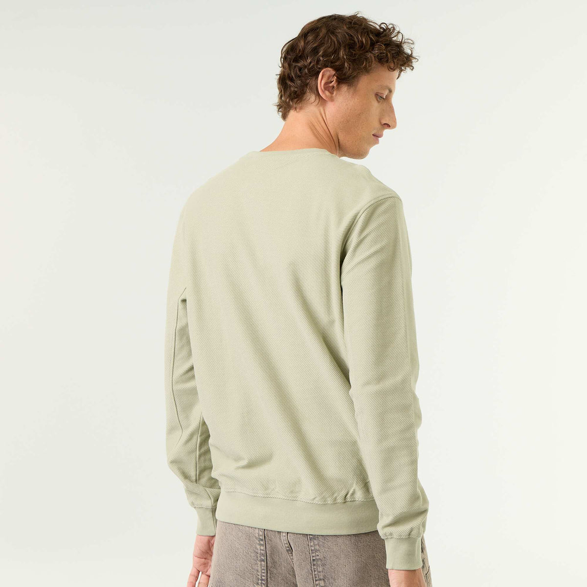 Pull en maille fine jauge côtelée VERT