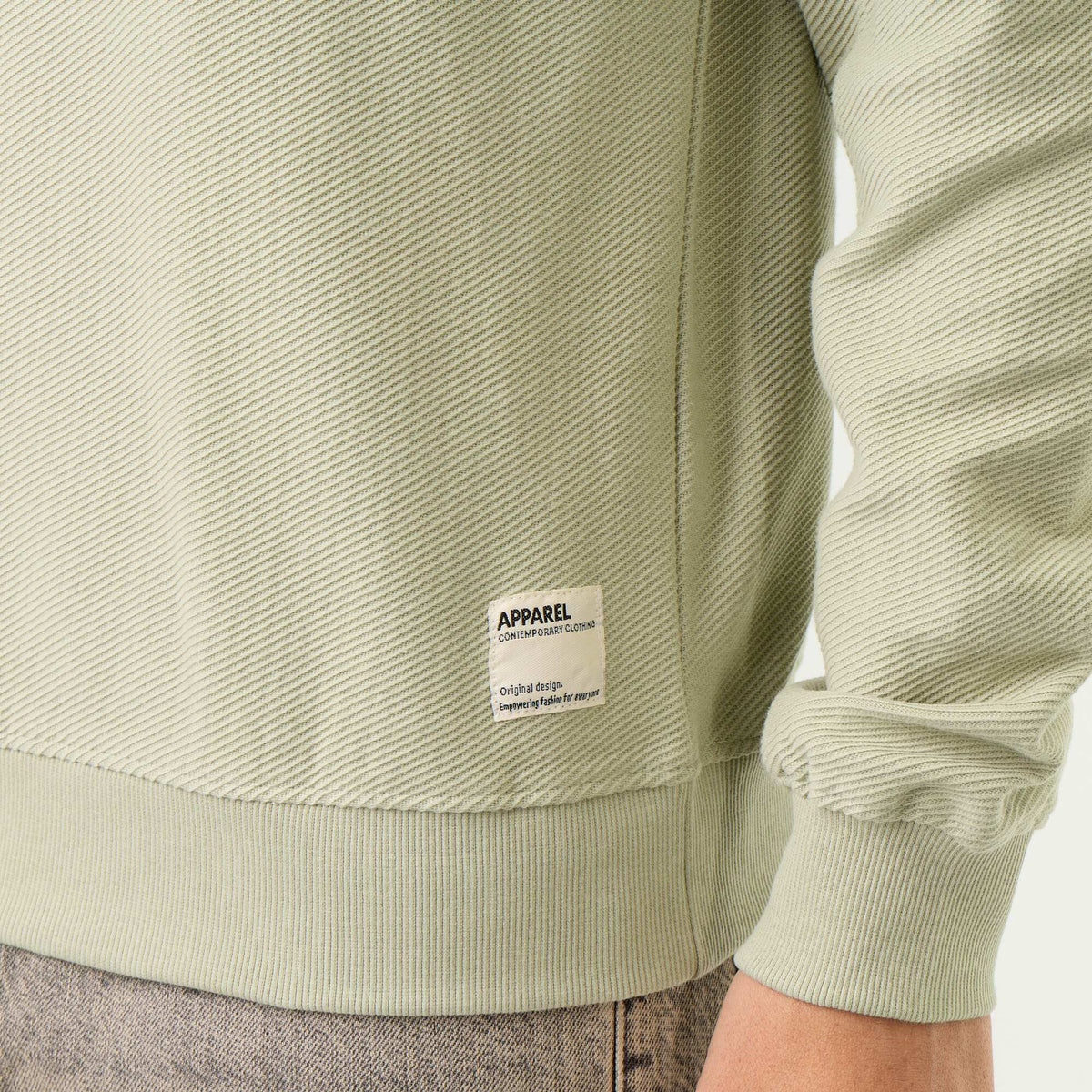 Pull en maille fine jauge côtelée VERT