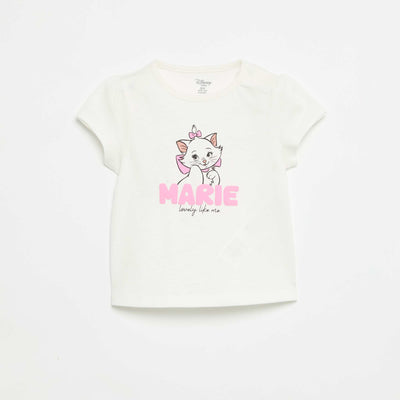 T-shirt 'Disney' 'Marie' à manches courtes BLANC
