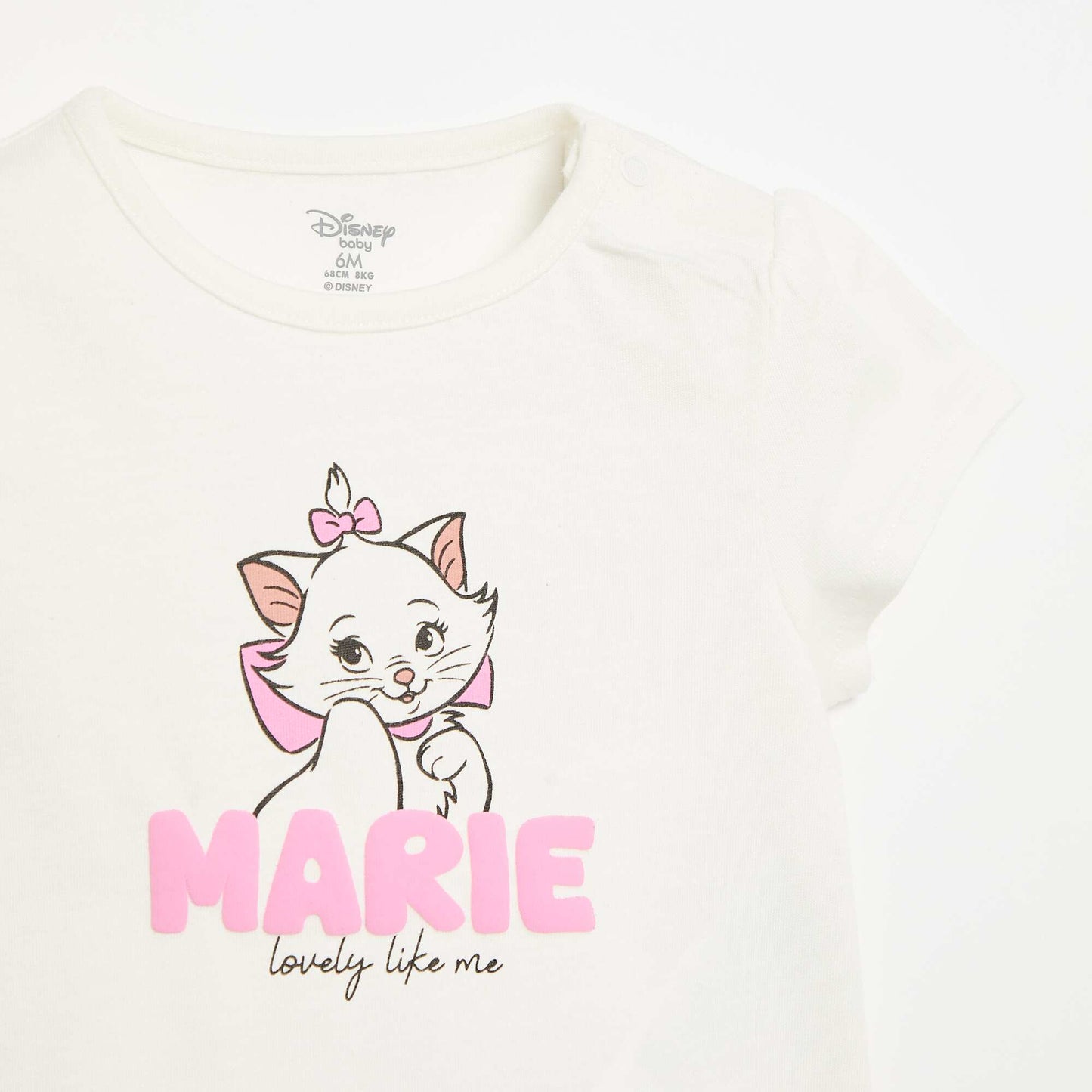 T-shirt 'Disney' 'Marie' à manches courtes BLANC