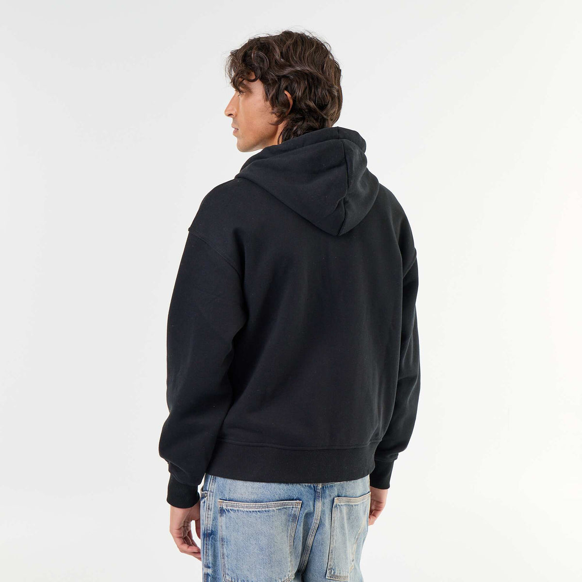 sweat à capuche zippée uni NOIR