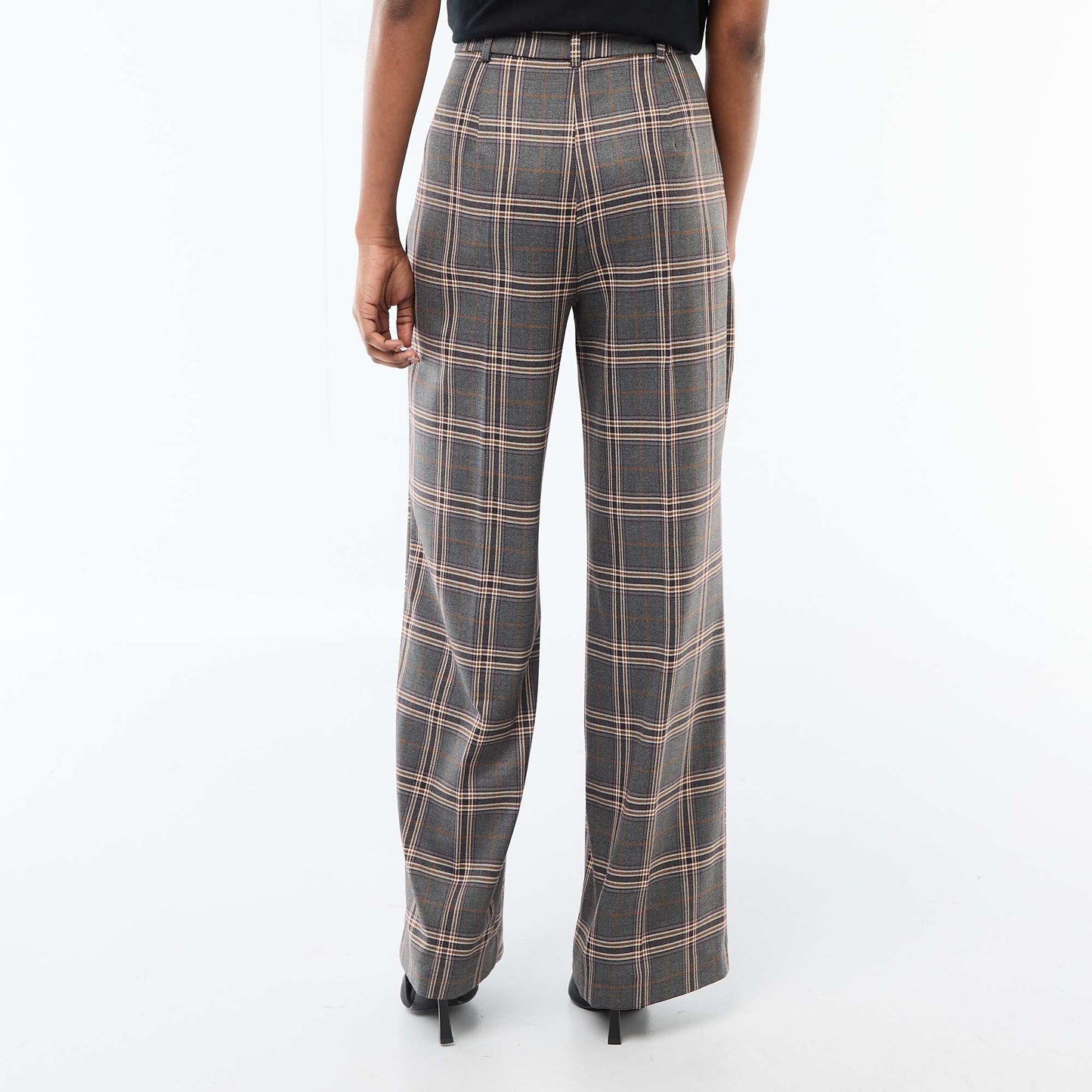 Pantalon à carreaux large fit GRIS