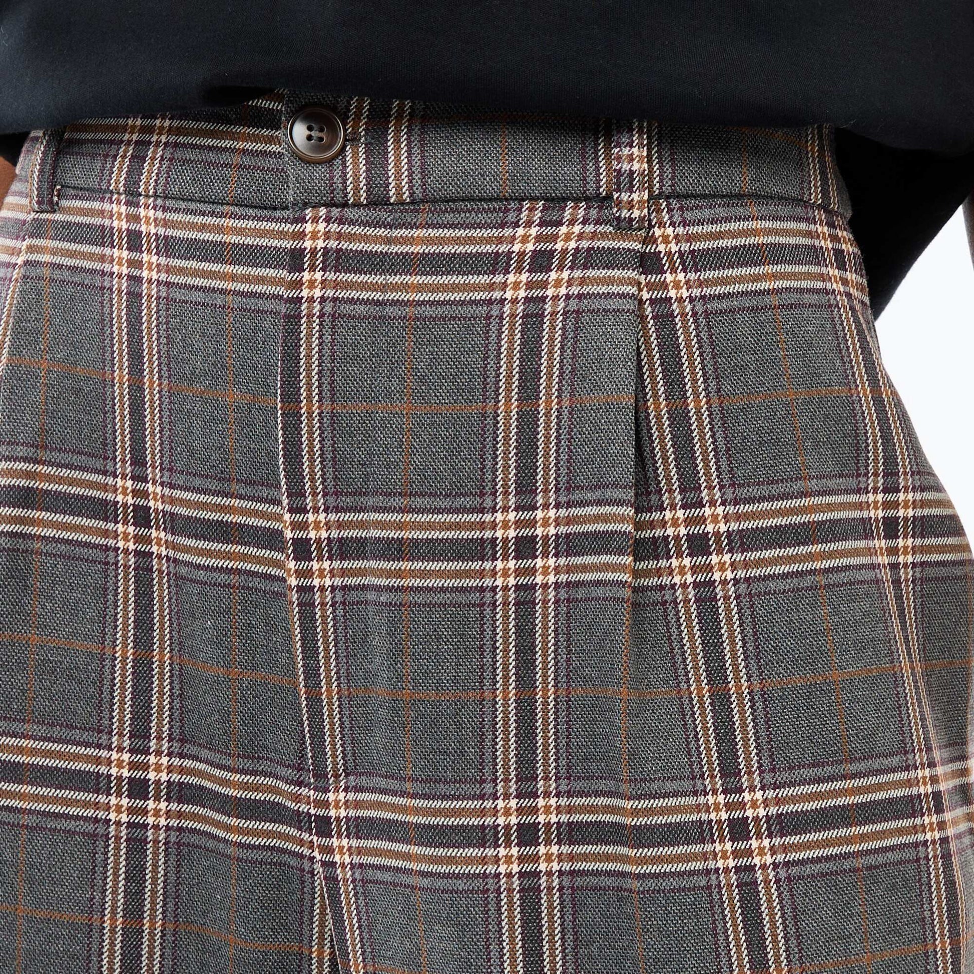 Pantalon à carreaux large fit GRIS