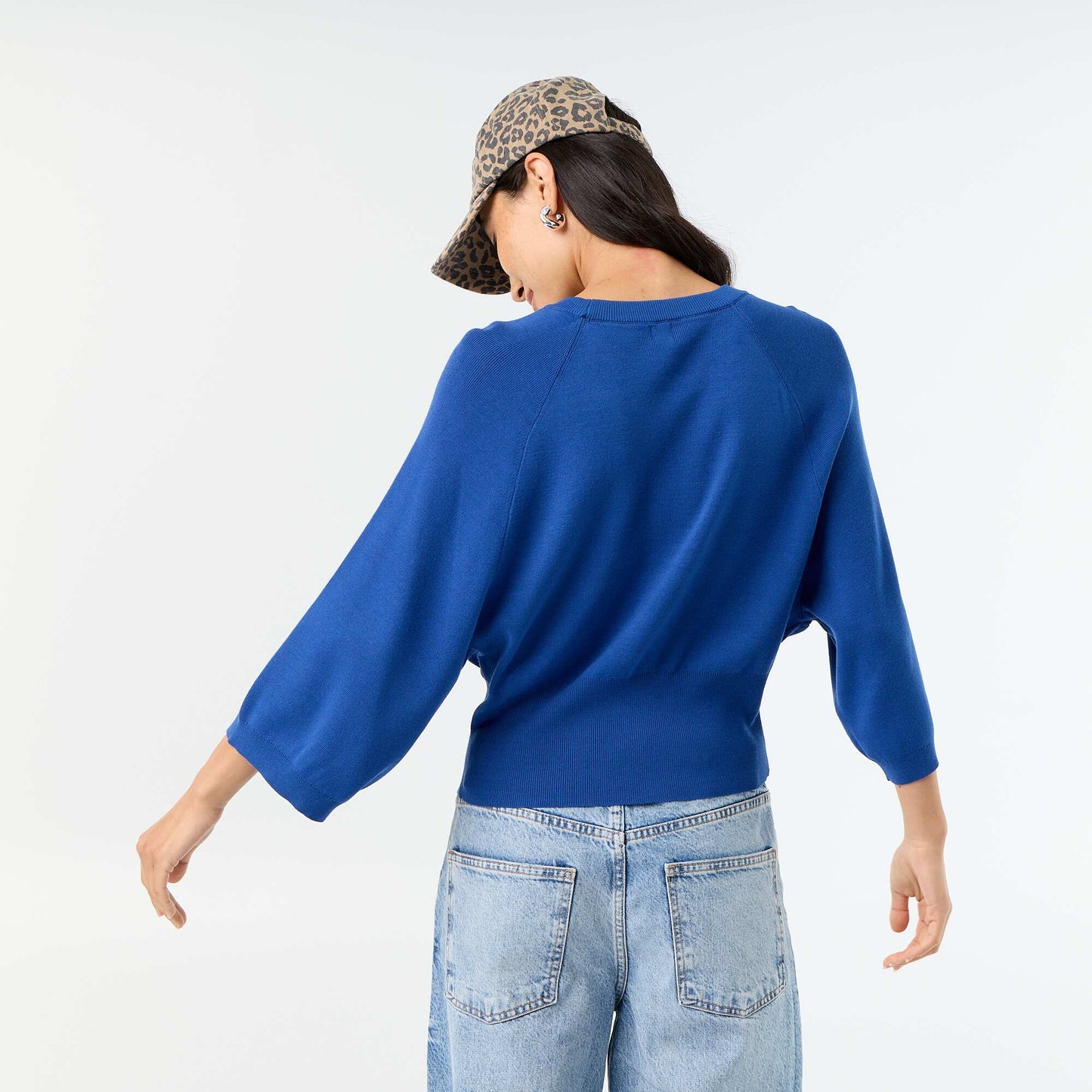 Pull manches courtes 3/4 BLEU