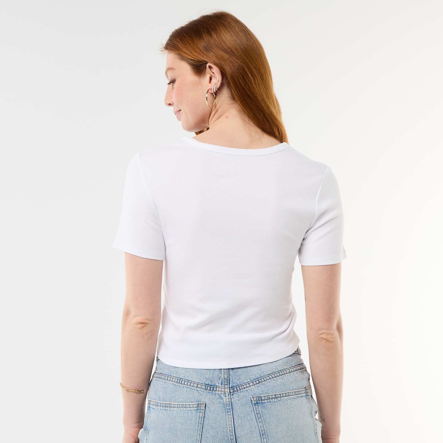 T-shirt imprimé à manches courtes BLANC