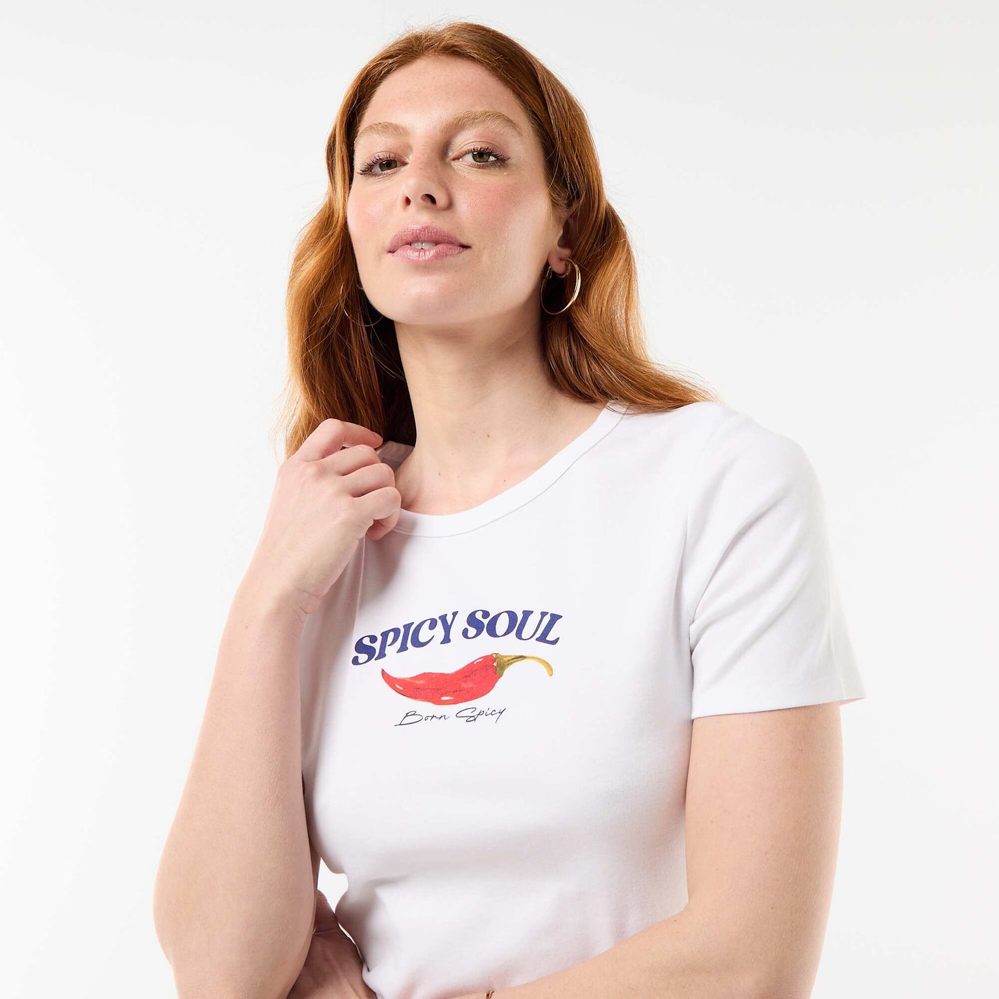T-shirt imprimé à manches courtes BLANC