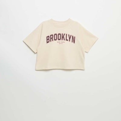 T-shirt coupe loose à manches courtes BLANC