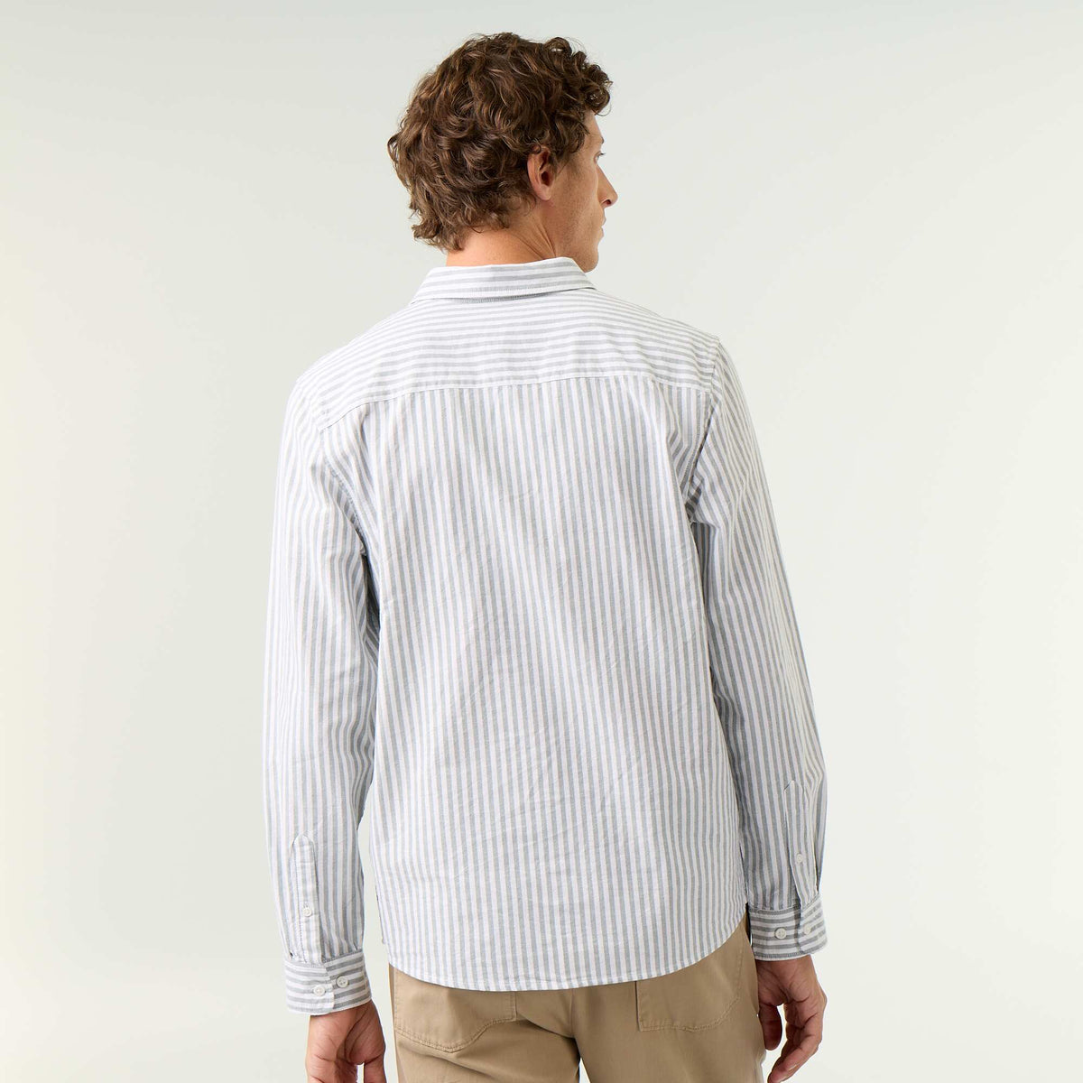 Chemise rayée avec col boutonné VERT