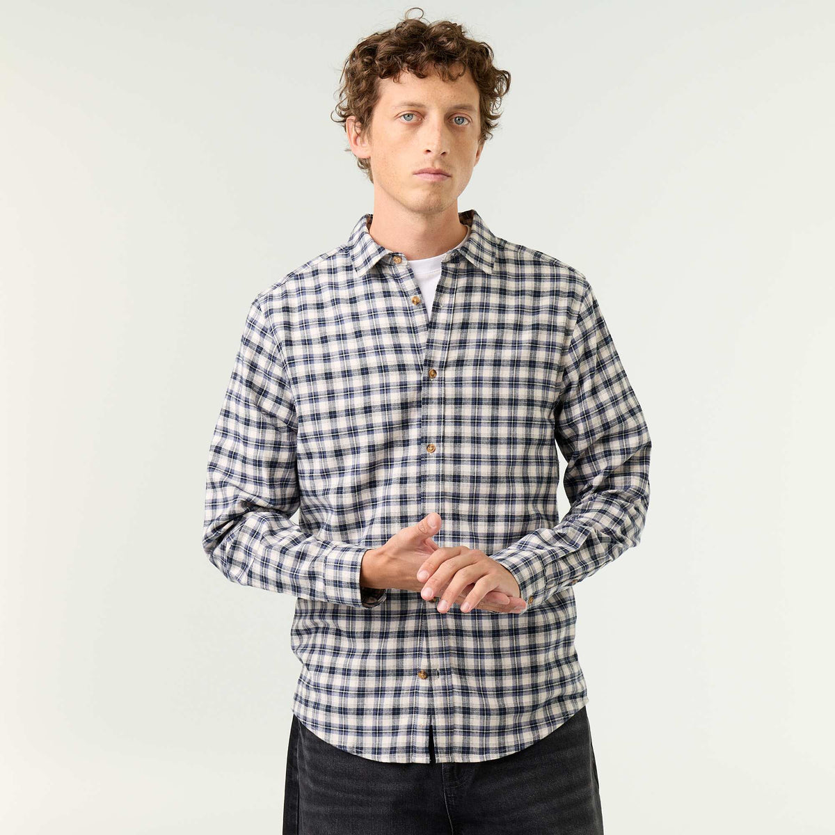 Chemise à carreaux BLEU