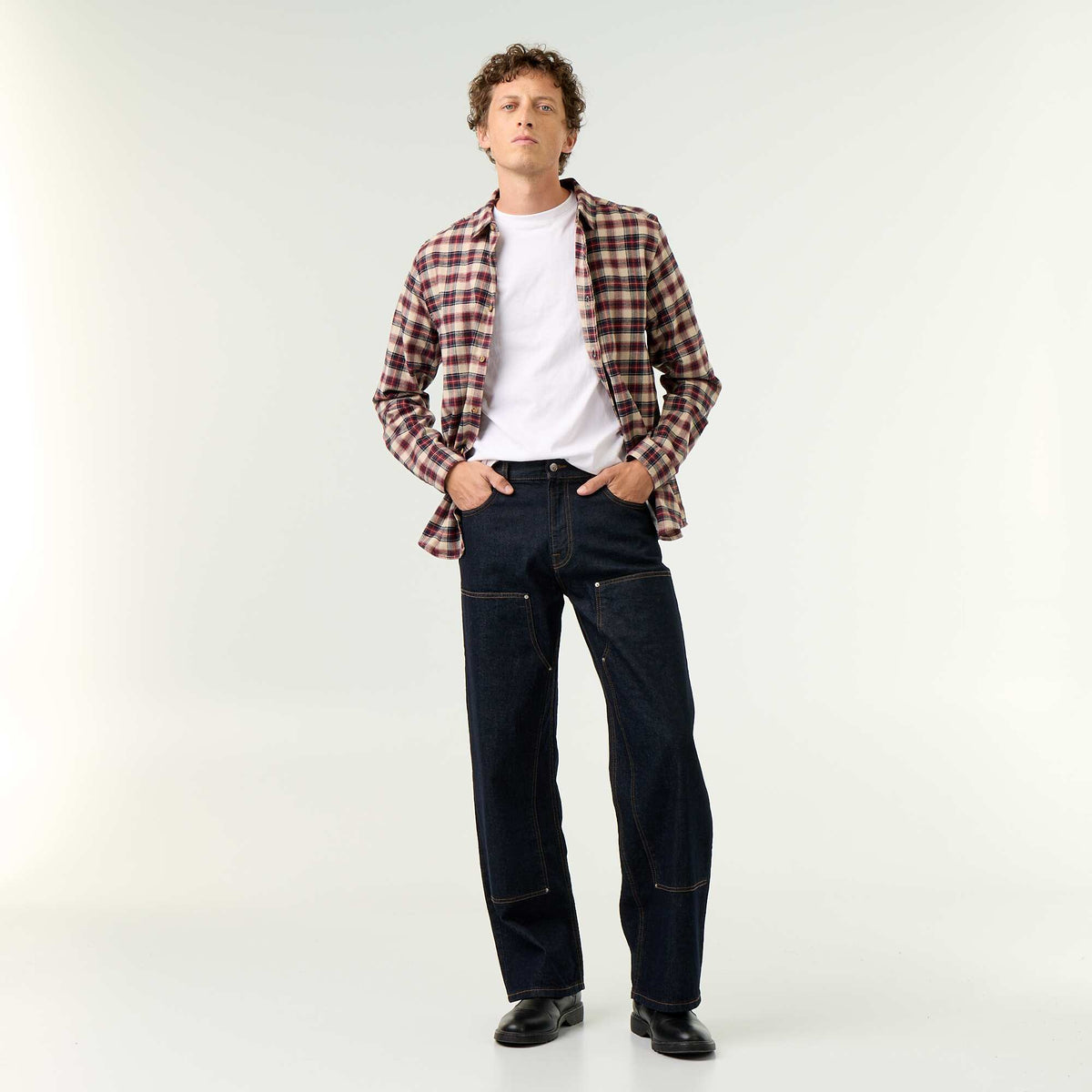Chemise à carreaux MARRON