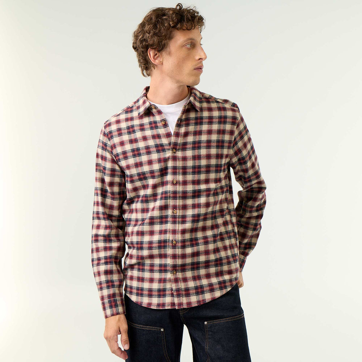Chemise à carreaux MARRON