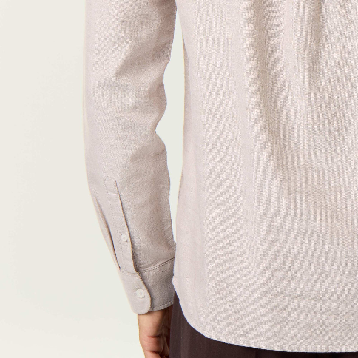 Chemise unie col mao BEIGE