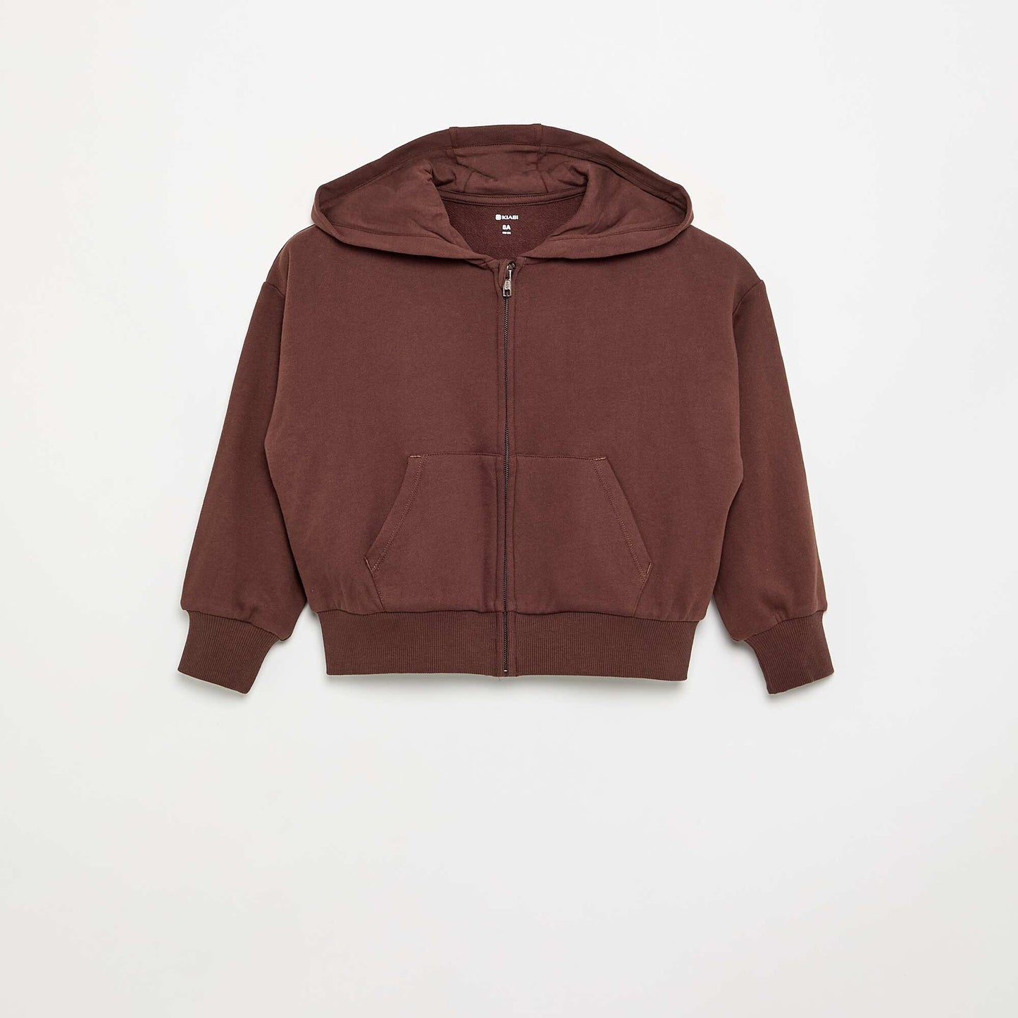 Sweat zippé à capuche MARRON