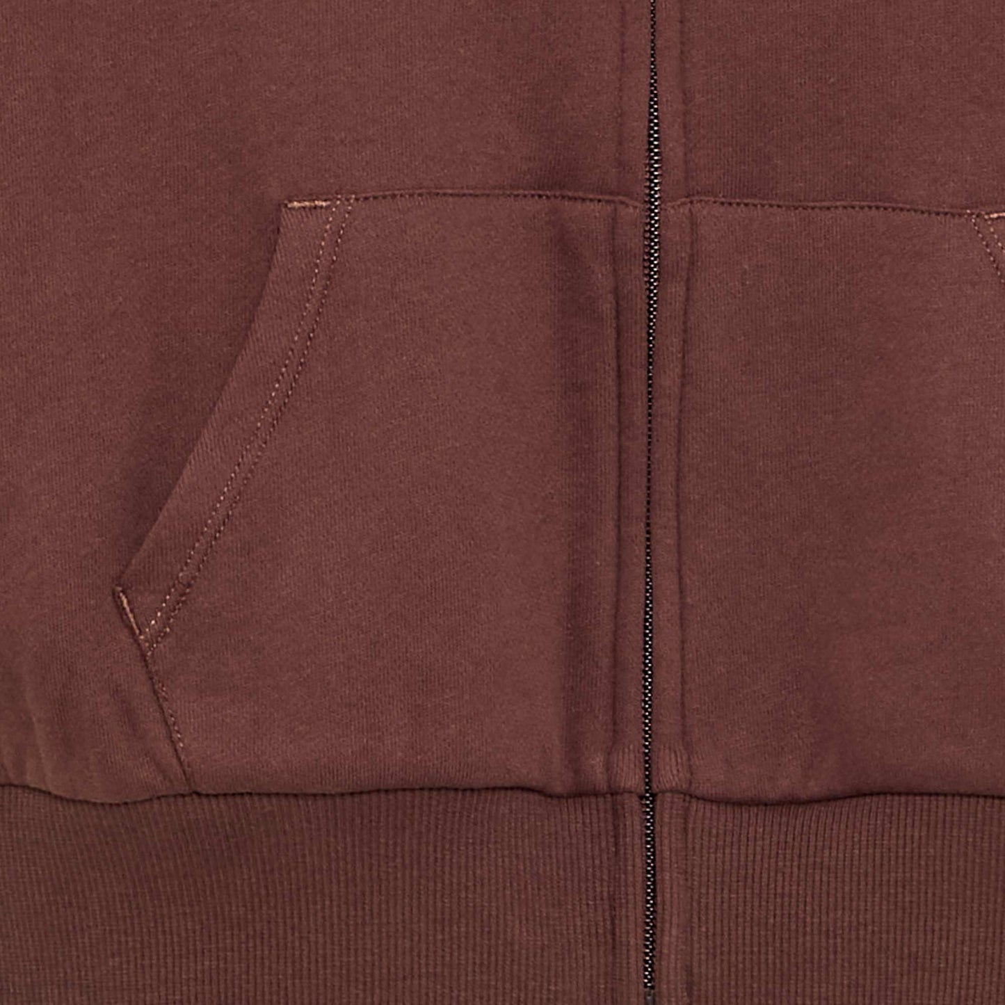 Sweat zippé à capuche MARRON