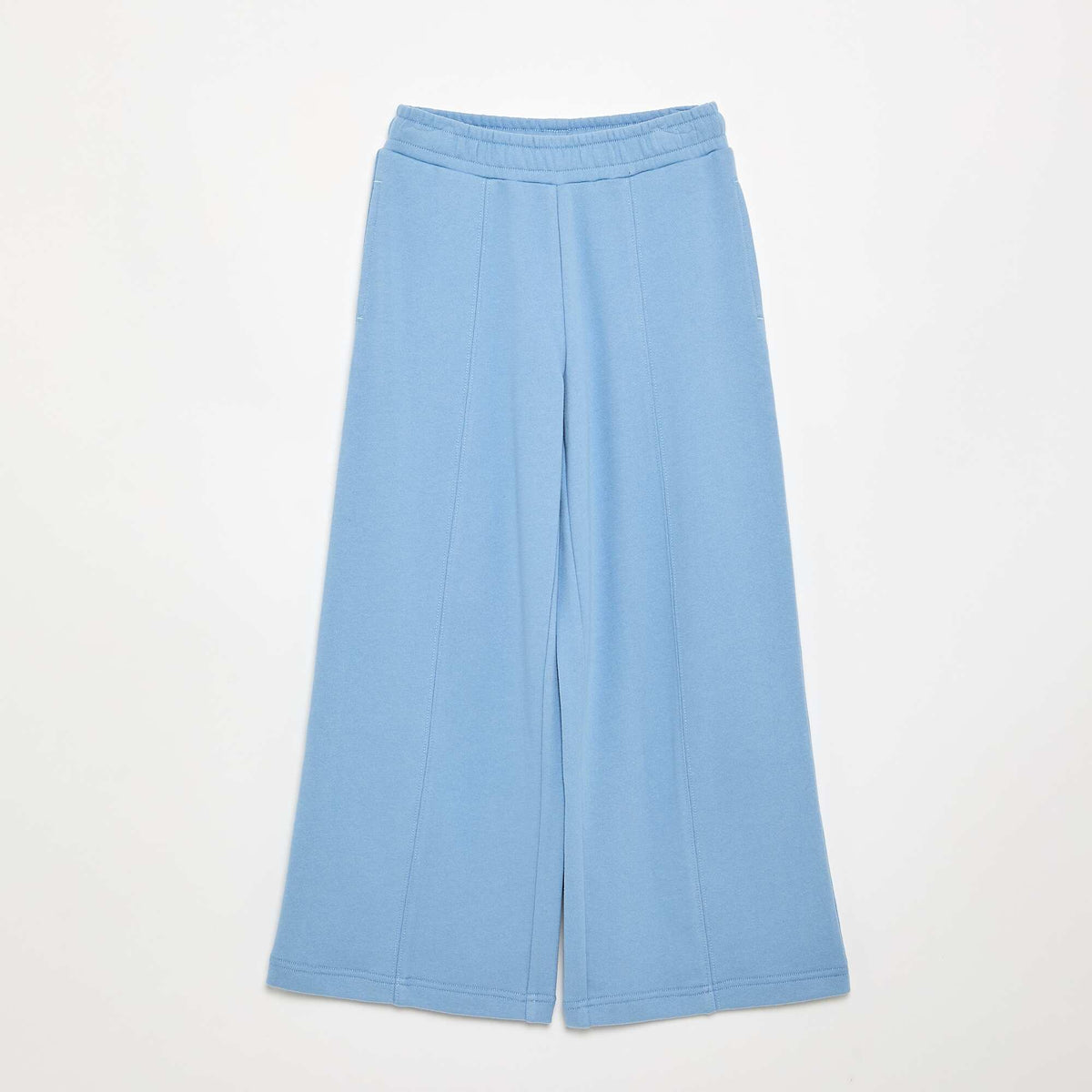 Pantalon wide leg uni BLEU