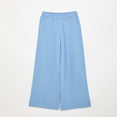 Pantalon wide leg uni BLEU