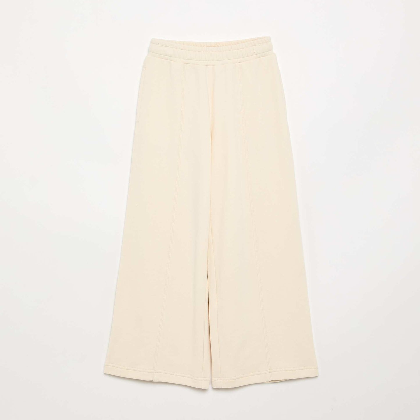 Pantalon wide leg uni ECRU