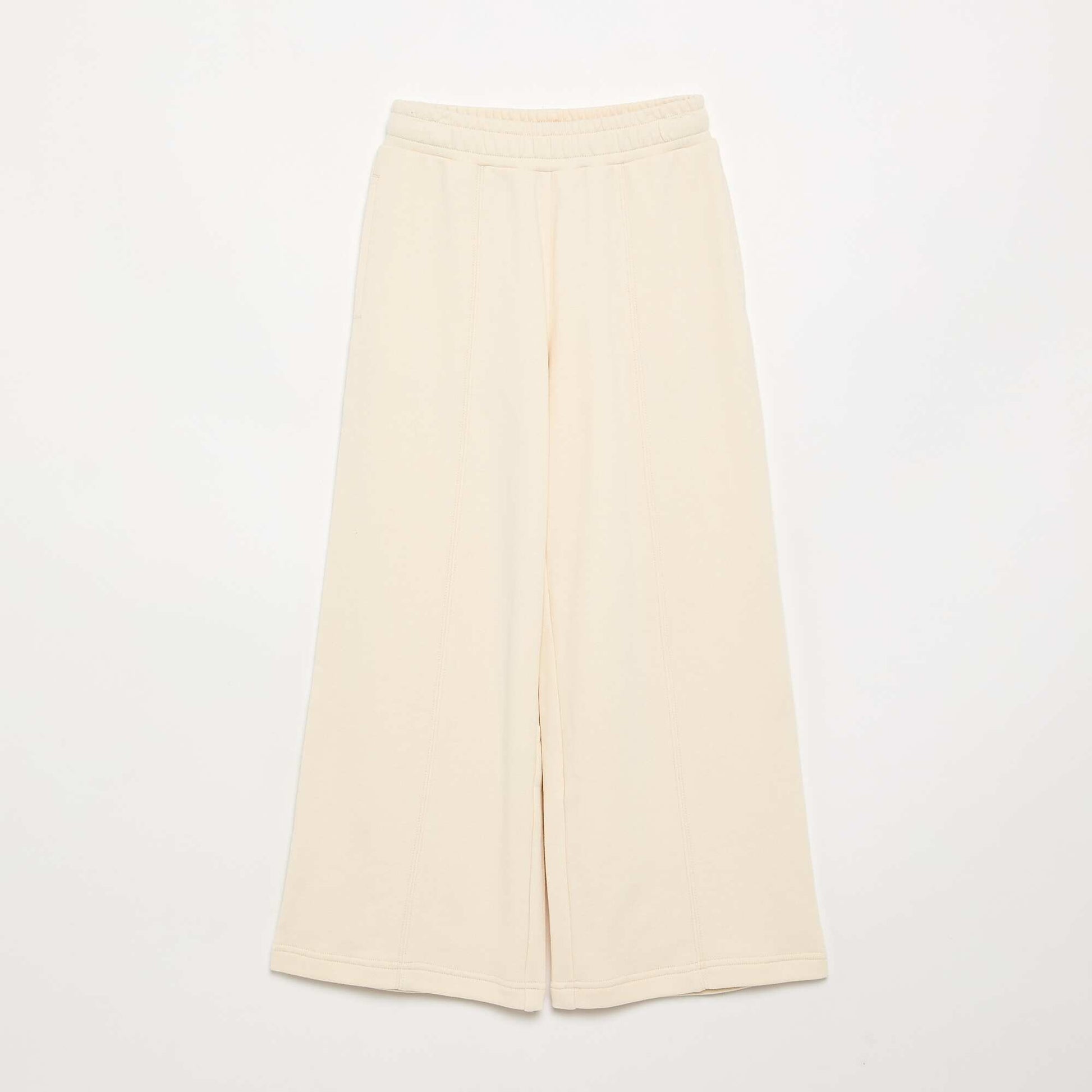 Pantalon wide leg uni ECRU