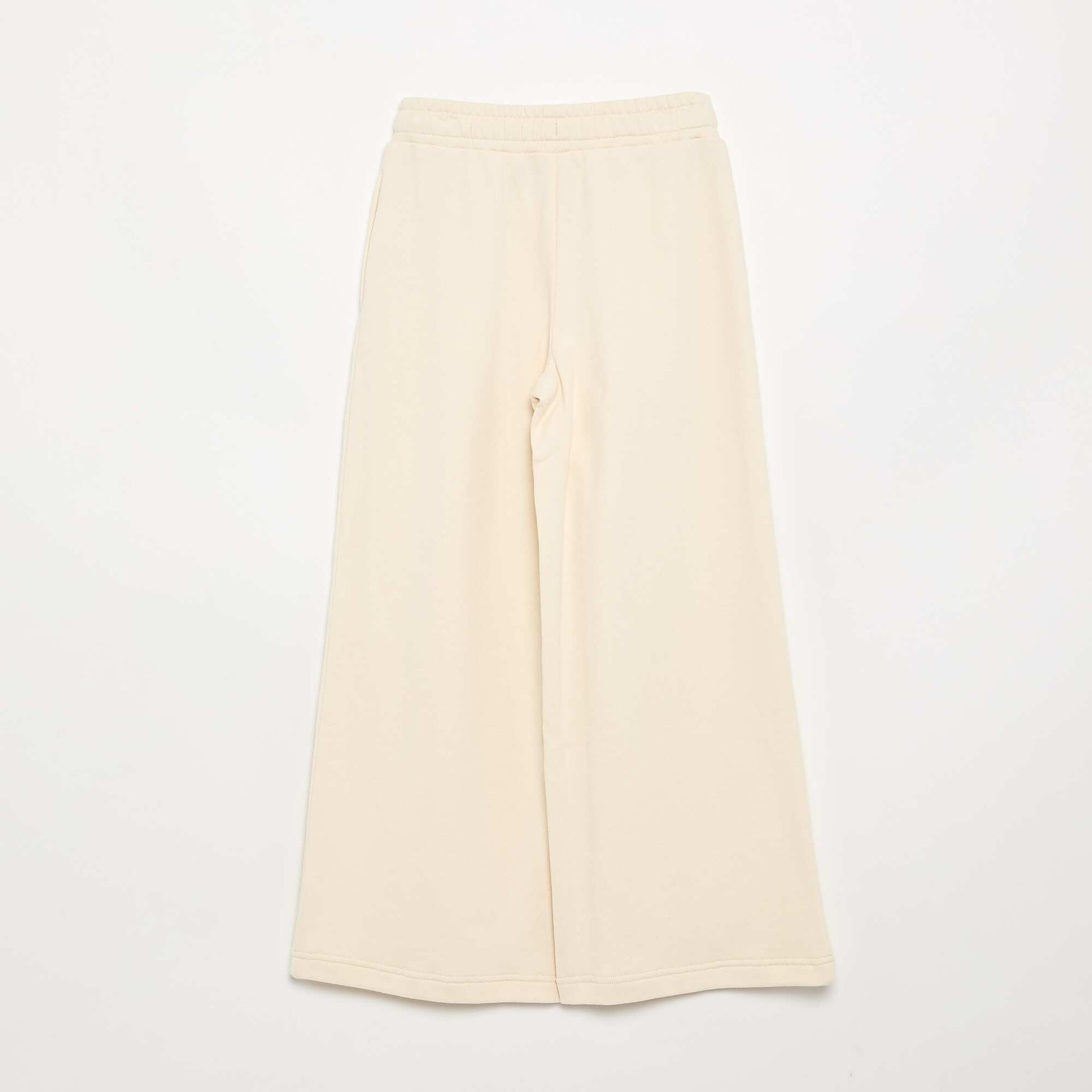 Pantalon wide leg uni ECRU