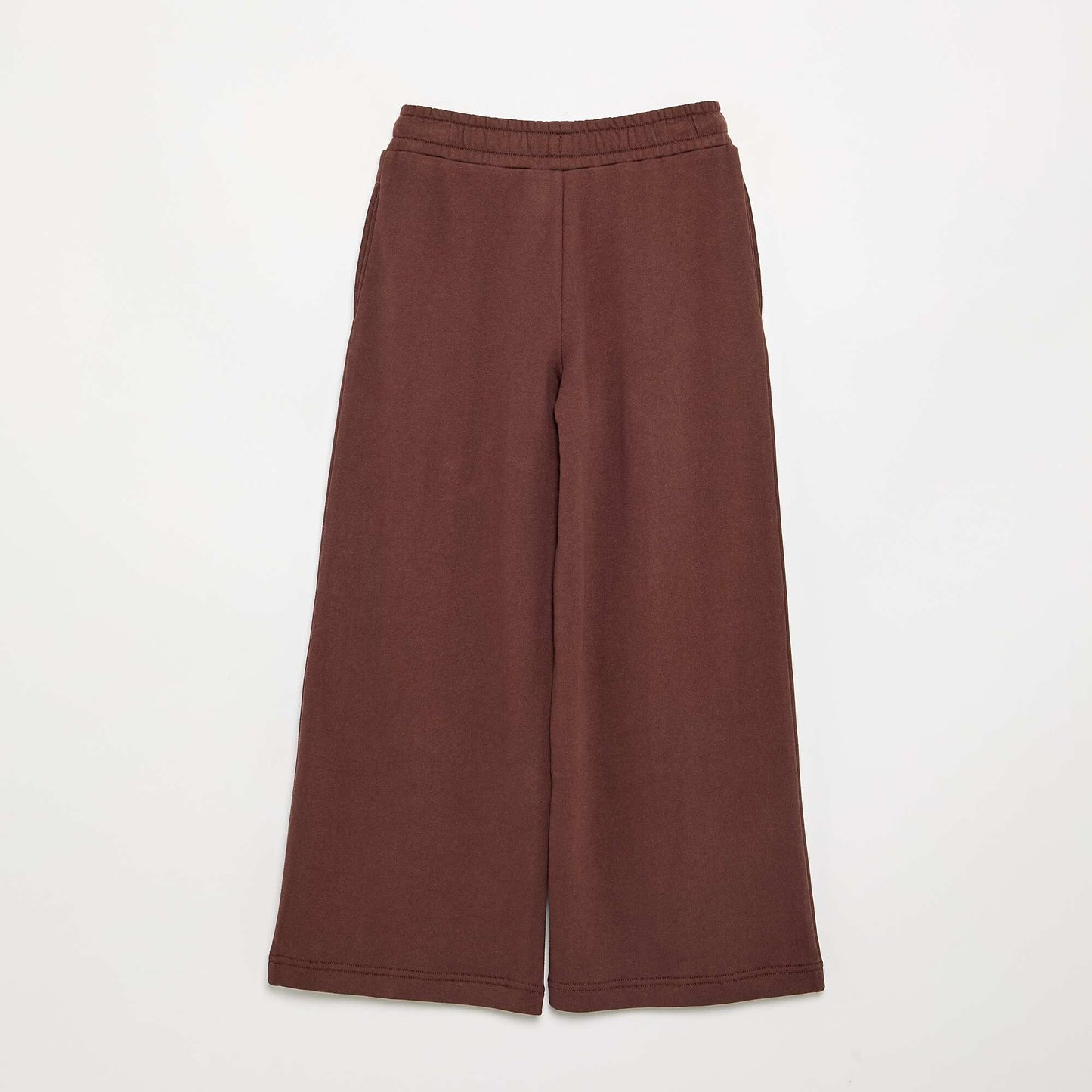 Pantalon wide leg uni MARRON