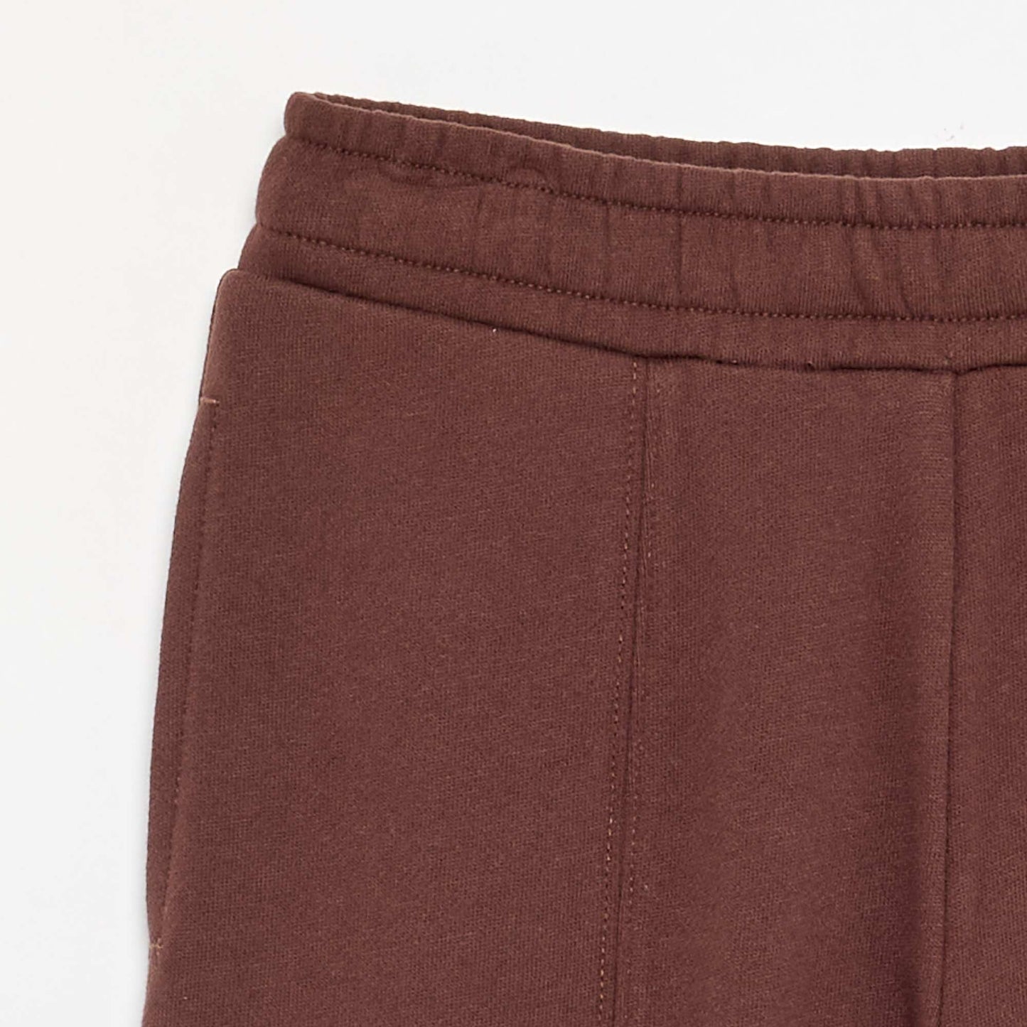 Pantalon wide leg uni MARRON