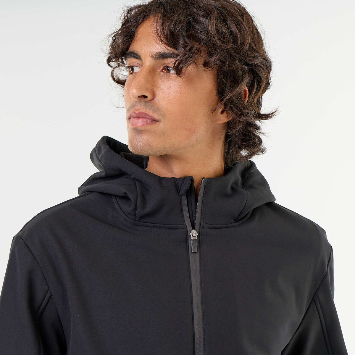 Blouson à capuche néoprène doublé micro-polaire NOIR