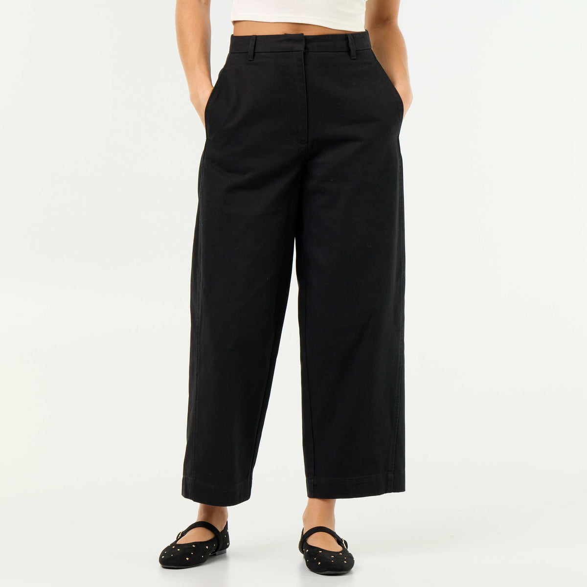 Pantalon large forme barrel NOIR