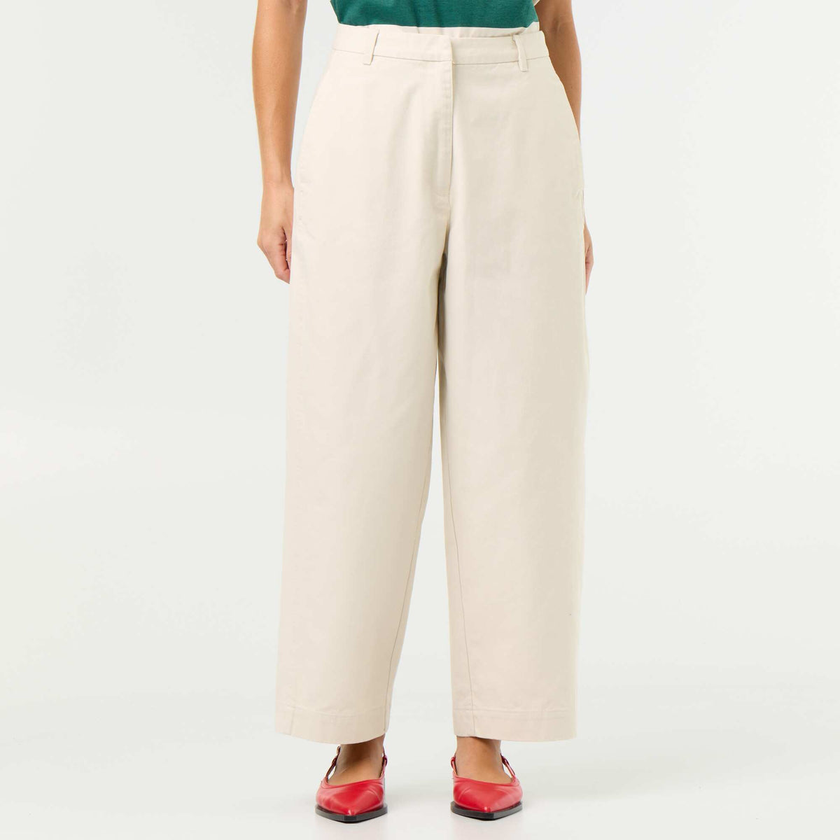 Pantalon large forme barrel BEIGE
