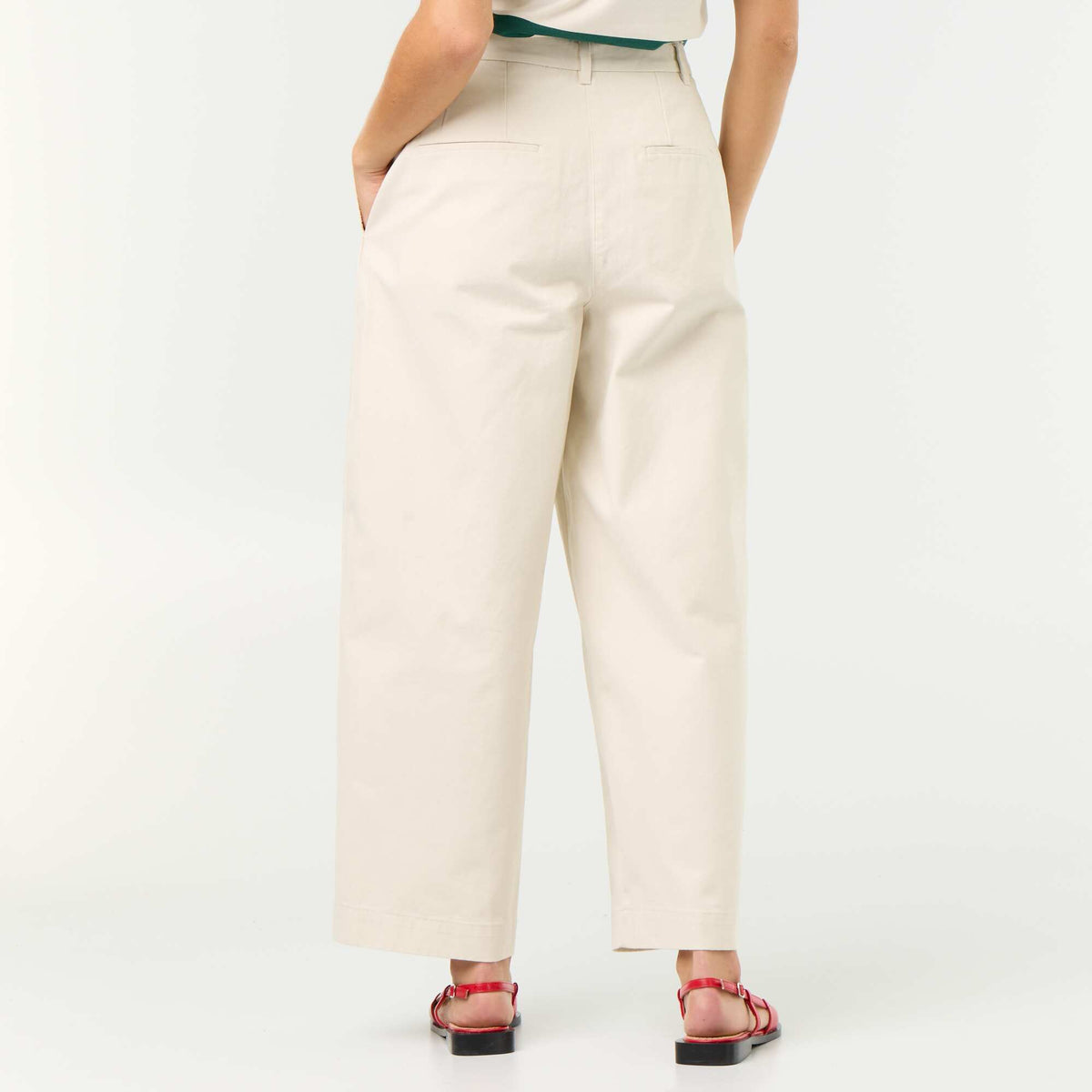 Pantalon large forme barrel BEIGE