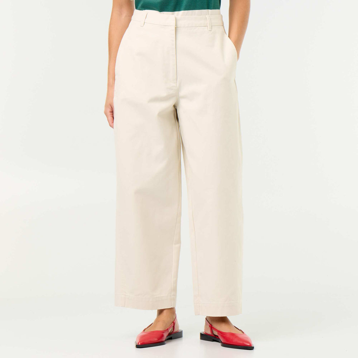 Pantalon large forme barrel BEIGE
