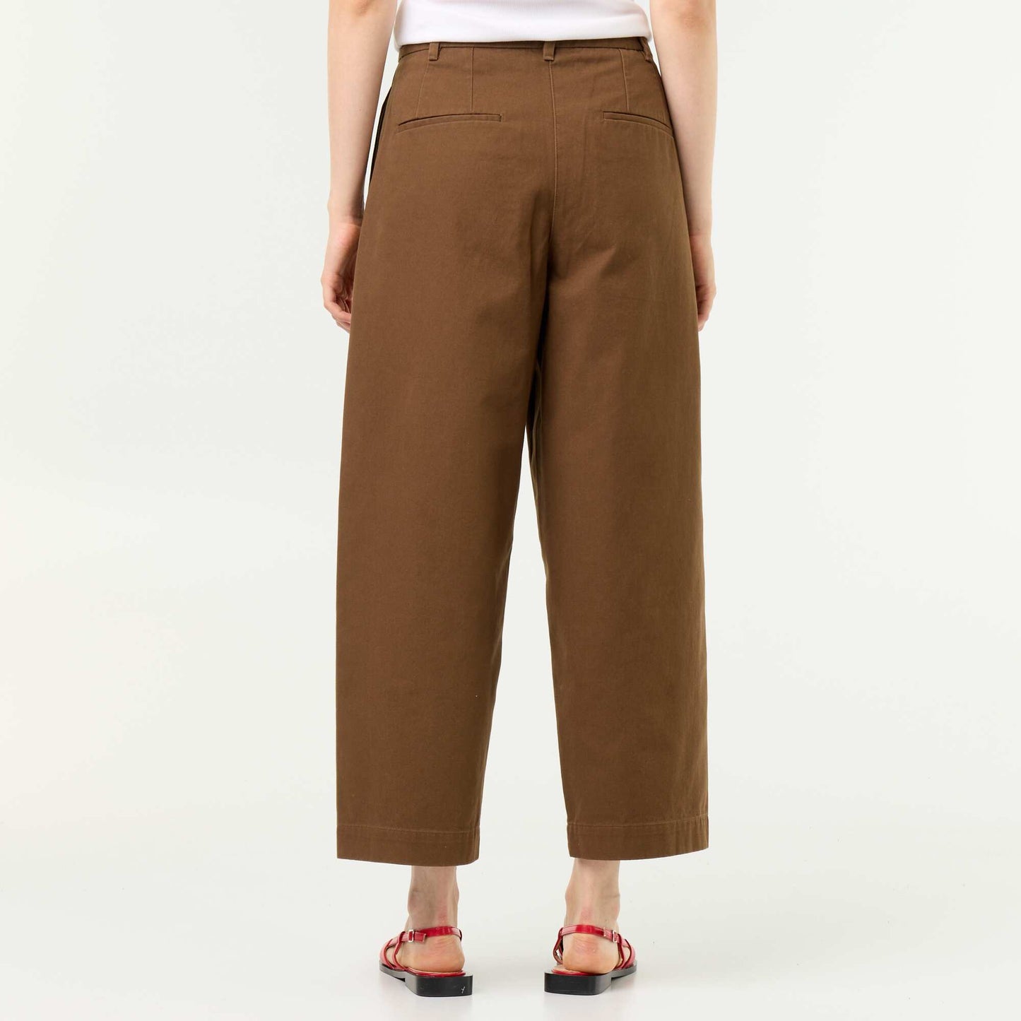 Pantalon large forme barrel MARRON