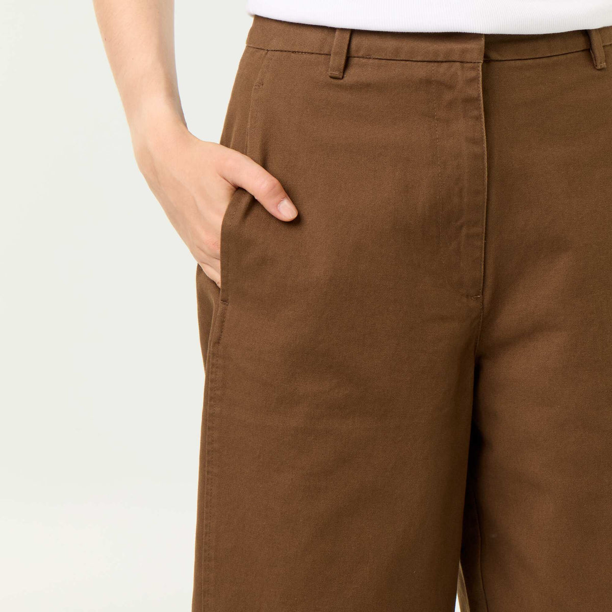 Pantalon large forme barrel MARRON